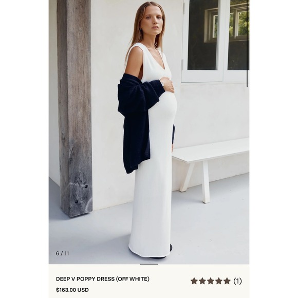LÉGOE Heritage Sleeveless Maxi Dress Off White V Neck Knitwear Size 0 Maternity - Picture 1 of 8